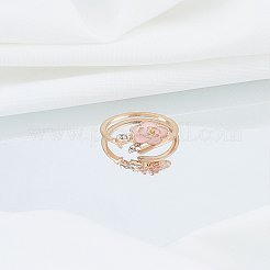 1 шт. сплав со стразами и эмалевыми манжетными кольцами&nbsp;RJEW-LP0010-12