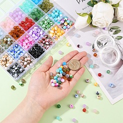 Наборы для изготовления браслетов из акриловых круглых бусин своими руками&nbsp;DIY-YW0012-84