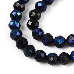 Нити бусин из натуральной черной шпинели с покрытием цвета AB&nbsp;G-T144-B07-03