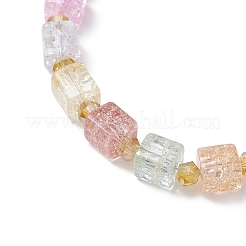 Браслеты из бусин из стекла с трещинками и гальванического стекла для женщин&nbsp;BJEW-JB12833