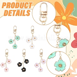 5 стиль подвесных украшений из цветочного сплава и эмали&nbsp;HJEW-YW00305