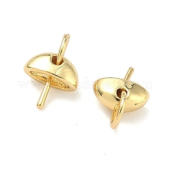 Полукруглые латунные чашеобразные подвески с жемчужными ушками&nbsp;KK-G555-08G