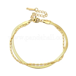 Браслеты-змейки из нержавеющей стали 304&nbsp;BJEW-C084-03G