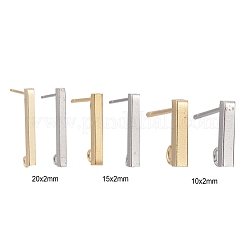 24 шт. фурнитура для сережек-гвоздиков из нержавеющей стали 304 3 размера&nbsp;STAS-LS0001-07