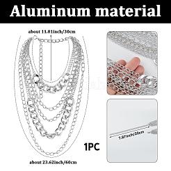 1 шт. алюминиевая кубинская цепочка из нескольких слоев для женщин&nbsp;NJEW-SP0001-10P