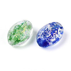 Нити из фольгированных бусин лэмпворк ручной работы&nbsp;FOIL-T008-10M