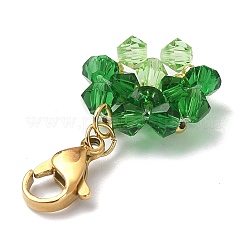 Стеклянный кулон в виде клевера&nbsp;HJEW-TA00029