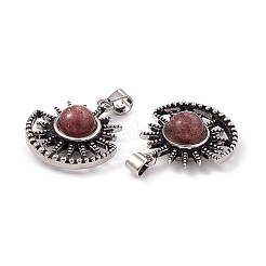 Натуральные кварцевые подвески из клубники&nbsp;KK-A173-08AS-02