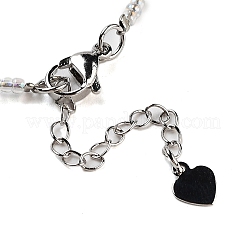 Ожерелья с подвеской в виде сердца из натурального кварца и горного хрусталя&nbsp;NJEW-G143-02I