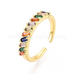 Манжеты из латуни с микро паве кубический цирконий для женщин KK-T071-75G