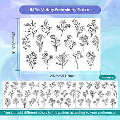 4 лист 11.6x8.2-дюймовых рисунков вышивки палочками и стежками DIY-WH0455-002