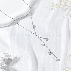 1 шт. ожерелье из нержавеющей стали в форме сердца для женщин&nbsp;NJEW-LP0003-22A