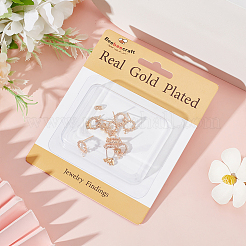 10 шт. фурнитура для сережек-гвоздиков в форме цветка из латуни с микропаве из прозрачного кубического циркония&nbsp;KK-BBC0008-34