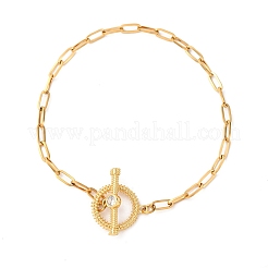 Браслеты из нержавеющей стали 304 с плоскими круглыми звеньями&nbsp;BJEW-R027-06G-01