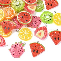 35 шт. подвески из непрозрачной смолы с фруктовой тематикой&nbsp;RESI-YW0006-09