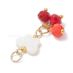 Натуральная белая раковина со стеклянными подвесками&nbsp;PALLOY-JF05143