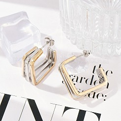 Серьги-гвоздики из нержавеющей стали 304&nbsp;EJEW-M070-21PG-02