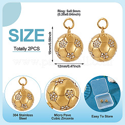 2 шт. подвеска из нержавеющей стали 304 с микропаве из кубического циркония&nbsp;STAS-TA0003-08