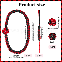 Полиэстеровая лента для почетного выпуска и плетеные браслеты и наборы брошей&nbsp;AJEW-WH20816-001B