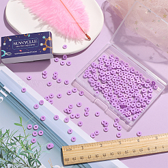 2 нить плоских круглых бусин из полимерной глины ручной работы&nbsp;CLAY-SC0001-54C