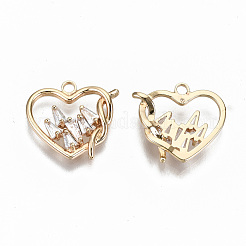 Латунные микропаве прозрачные подвески с фианитом&nbsp;KK-S356-168G-NF