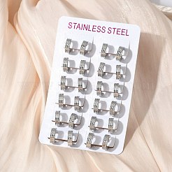 Серьги-кольца из нержавеющей стали 304 с эффектом полировки&nbsp;EJEW-M001-40C-P