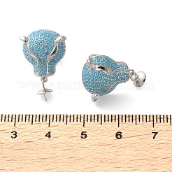 Кубический цирконий 925 стерлингового серебра серьги-гвоздики фурнитура для женщин&nbsp;STER-M092-09P-01