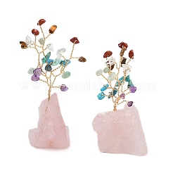 Натуральные смешанные драгоценные камни щепки дерево жизни витрина украшения&nbsp;AJEW-JD00015-03