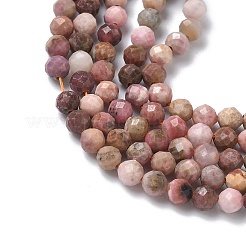 Природные родонит бисер нитей&nbsp;G-L651-C13-3.8mm