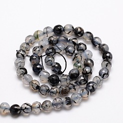 Граненые естественно агат круглых бусин пряди&nbsp;G-E319A-6mm-07