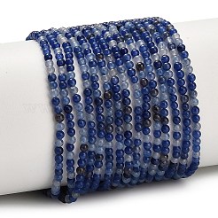 Природные голубые авантюрин бисером пряди&nbsp;G-Z116-A25-2mm