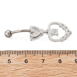 Сплав кристалл горный хрусталь подвеска изогнутая штанга живот кольца&nbsp;LS-AJEW-R007-04P-06