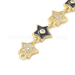 Подвески-шармы с 7 звездочкой из латунных микрофибрилл с прозрачным кубическим цирконием&nbsp;KK-H539-16G