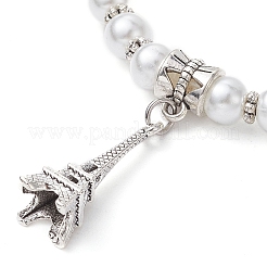 Стеклянный жемчуг бисером браслеты простирания&nbsp;BJEW-JB09696-04