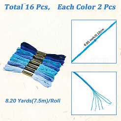 2 пакетик 6-слойных хлопковых ниток для вышивания&nbsp;DIY-DJ0005-18A