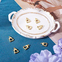 8 шт. латунные застежки-лобстеры в форме сердца&nbsp;KK-TA0002-69