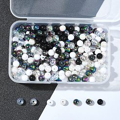 350 шт. 7-х цветные прозрачные и непрозрачные акриловые бусины&nbsp;MACR-FS0001-82