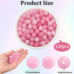 120 шт. бусины из натурального окрашенного белого нефрита&nbsp;G-PA0001-03