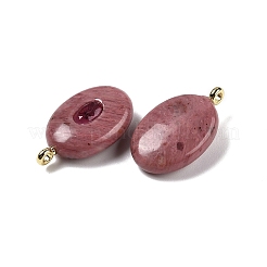 Подвески из натурального родонита и кубического циркония&nbsp;X-G-Z076-01G-06