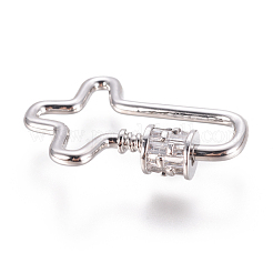 Латунь микропаве кубический цирконий винт карабин подвески с замком&nbsp;ZIRC-F105-05P