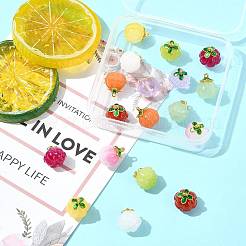 24шт 9 цвета стеклянные подвески&nbsp;GLAA-FS0002-42