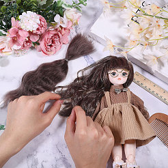 Искусственная шерсть кукольный парик волосы&nbsp;AJEW-WH0609-186A