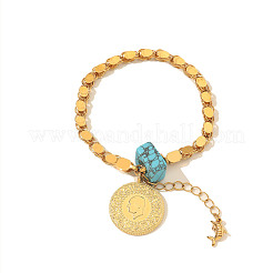 Браслеты с подвесками из сплава синтетической бирюзы&nbsp;FS-WG4587F-04