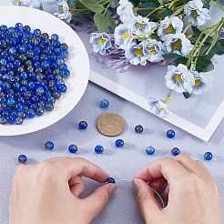 3 нити двухцветных кракле-прозрачных стеклянных бусин&nbsp;CCG-SP0001-01B