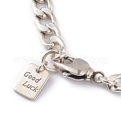 Браслеты-цепочки из латуни с кубинскими звеньями&nbsp;BJEW-H537-05AS