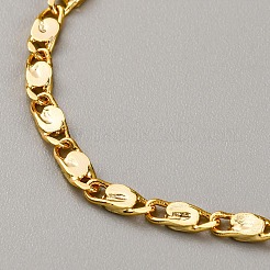 Латунные овальные цепочные браслеты для женщин&nbsp;BJEW-WH20006-06G