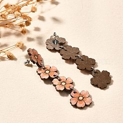 Серьги-гвоздики в форме цветка из нержавеющей стали 304&nbsp;EJEW-M074-05P