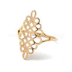 Полое китайское кольцо из нержавеющей стали 304 для женщин&nbsp;LS-RJEW-E073-09G