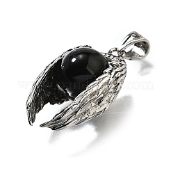 Натуральные обсидиановые круглые подвески&nbsp;G-K339-03AS-07