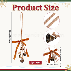 2 шт. подвесные украшения в виде колокольчика из нейлона и железа&nbsp;HJEW-PH02113